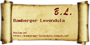 Bamberger Levendula névjegykártya